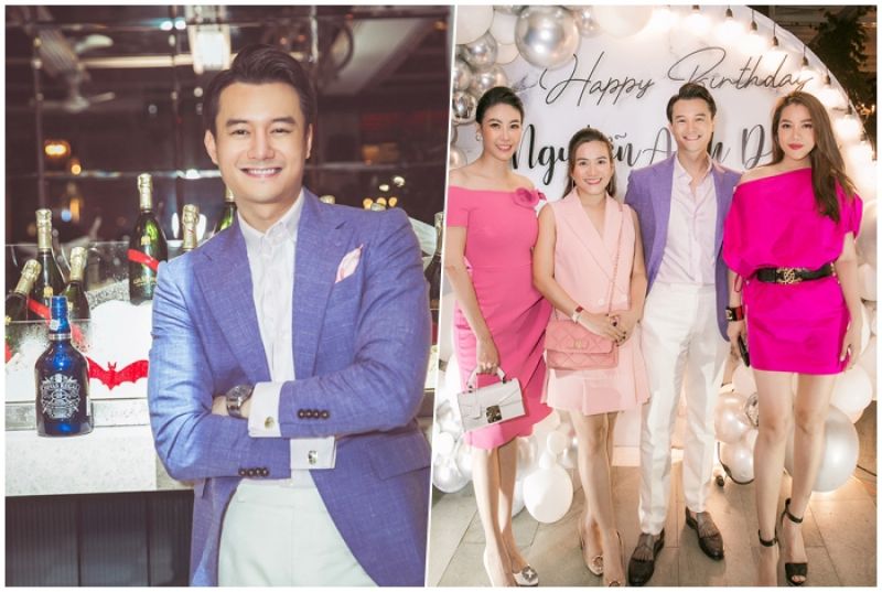 Diễn vi&ecirc;n Anh Dũng mừng tuổi mới b&ecirc;n đồng nghiệp th&acirc;n thiết