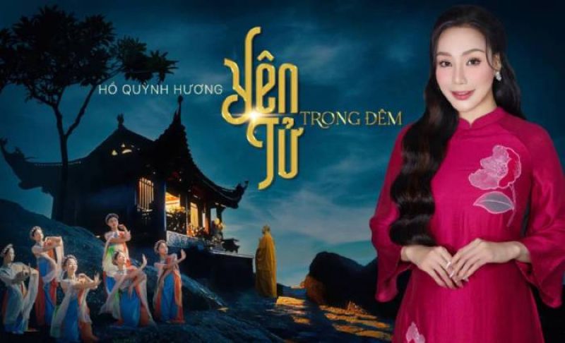 Hồ Quỳnh Hương mặc &aacute;o d&agrave;i, h&aacute;t trong c&aacute;i lạnh &ldquo;thấu xương&rdquo; tại Y&ecirc;n Tử